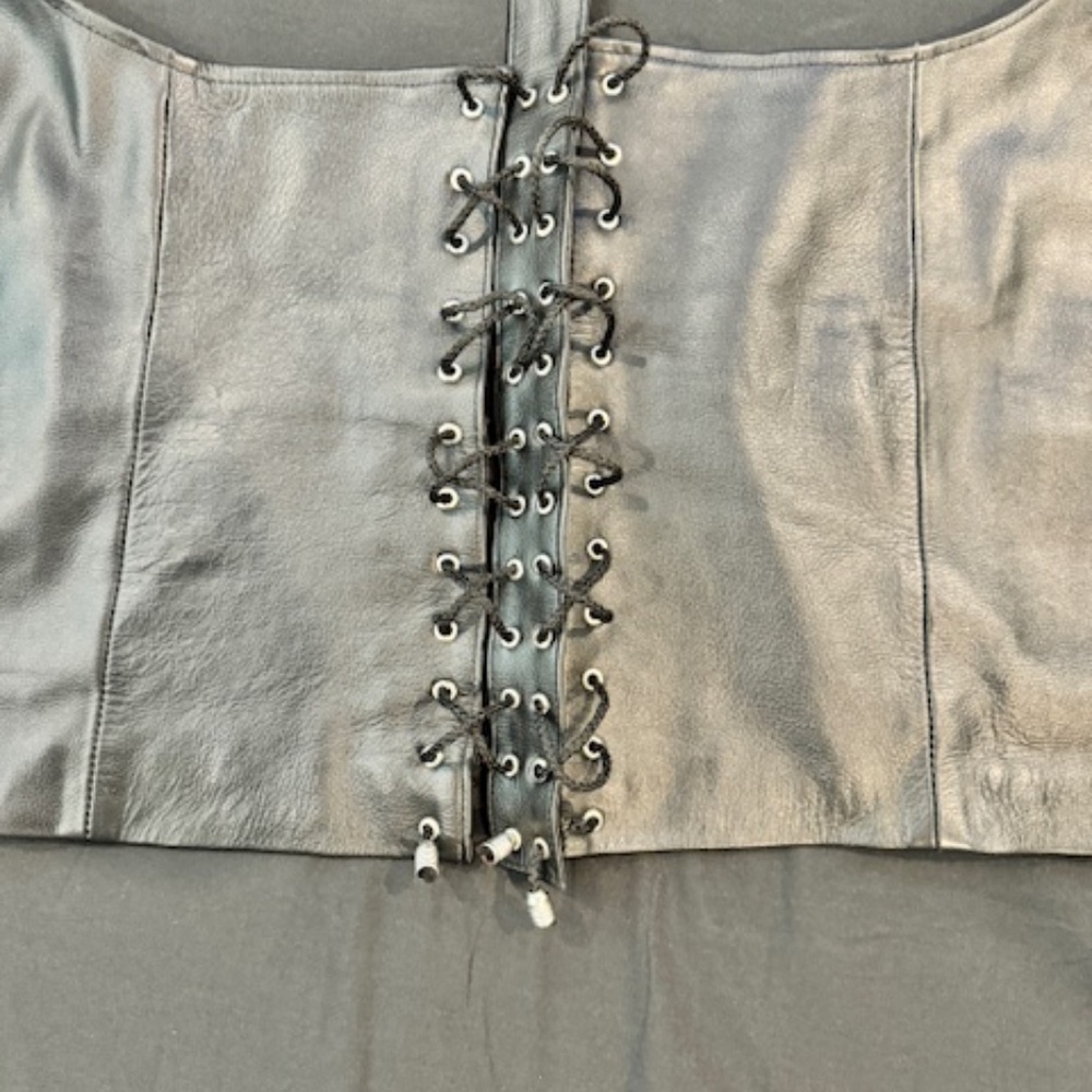 Men's Leather Vest/Corset Fetishwear Size Medium​​​​​​​​ - Picture 6 of 8